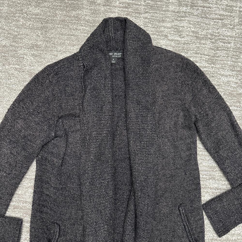 Barefoot Dreams Cardigan Womens Medium Gray CozyChic Lite Open Front Pockets - Picture 3 of 13